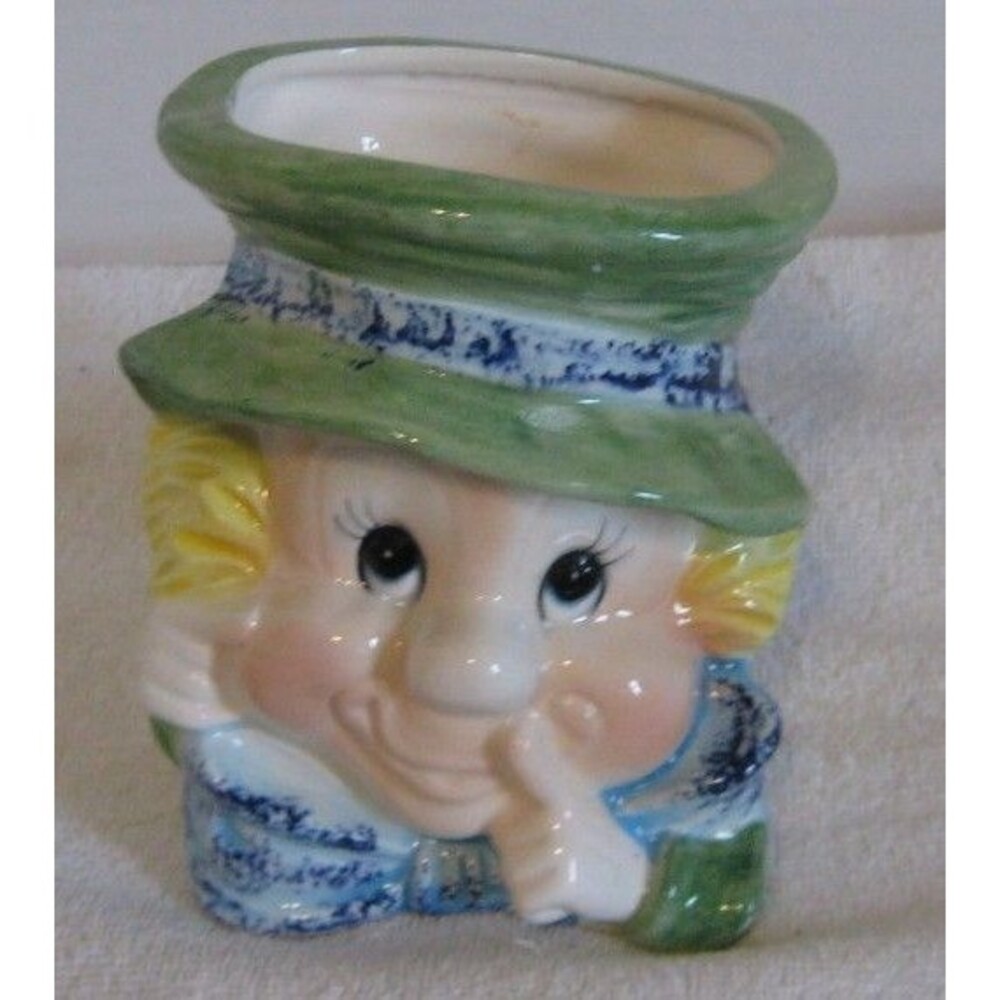 VTG 1960'S 6" NAPCO CERAMIC CLOWN HEAD VASE PLANTER KITSCH JAPAN